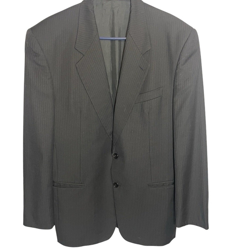 Giorgio Fellini 40R Black‎ Pinstripe Super 100 Wool Blazer Jacket Made in Italy